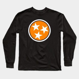 Tennessee Tri Star State Flag Orange Variant // Tennessee Pride // Born in Tennessee Long Sleeve T-Shirt